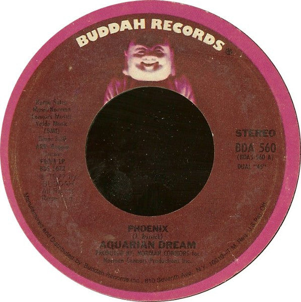 Image of Front Cover of 7" - /G+ - AQUARIAN DREAM, Phoenix / Look Ahead (Buddah Records; BDA 560, US 1977, Plain sleeve), Marks on disc (more so on B side).,  - 2626083E