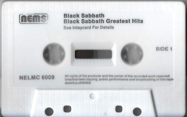 Image of Label Cover of Cassette - VG+/VG+ - BLACK SABBATH, Greatest Hits (NEMS; NELMC 6009, UK 1986 Reissue), ,  - 2636088E