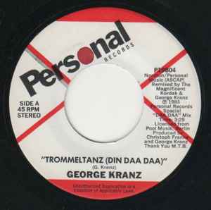 Image of Front Cover of 7" - /EX - GEORGE KRANZ, Trommeltanz (Din Daa Daa) (Personal Records; P19804, US 1983), ,  - 2656070S