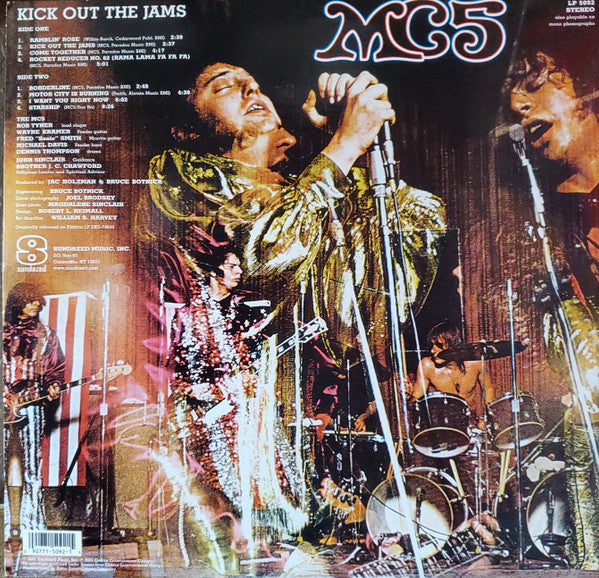 Image of Back Cover of LP - VG+/VG+ - MC5, Kick Out The Jams (Sundazed Music; LP 5092, US 2000s Reissue, Gatefold, No Company Inner), ,  - 2626121E