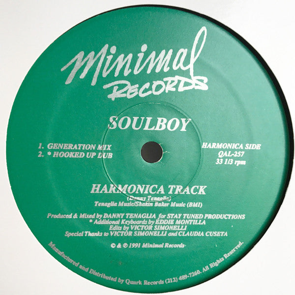 Image of Front Cover of 12" - /VG+ - SOULBOY, Harmonica Track / Love Or Lust (Minimal Records; QAL-257, US 1991), ,  - 2646134S