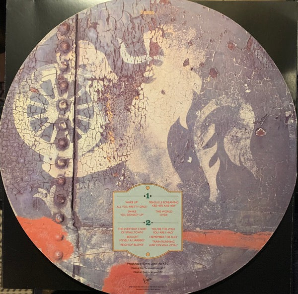 Image of Back Cover of LP - VG/G - XTC, The Big Express (Virgin; 206 613, Europe 1984, UK Wheel Shaped Sleeve, Circular Inner), Hairlines. ,  - 2616112C