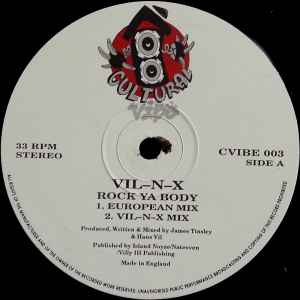 Image of Label Cover of 12" - VG/VG - VIL-N-X, Rock Ya Body (Cultural Vibe Records; CVIBE 003, UK 1993, Company Sleeve), light marks only. original company sleeve,  - 2646116S