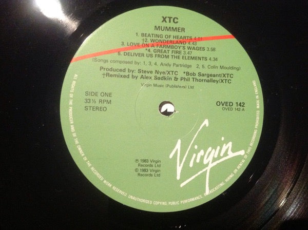 Image of Label Cover of LP - VG+/VG - XTC, Mummer (Virgin Green/Red; OVED 142, UK 1986), ,  - 2616114C