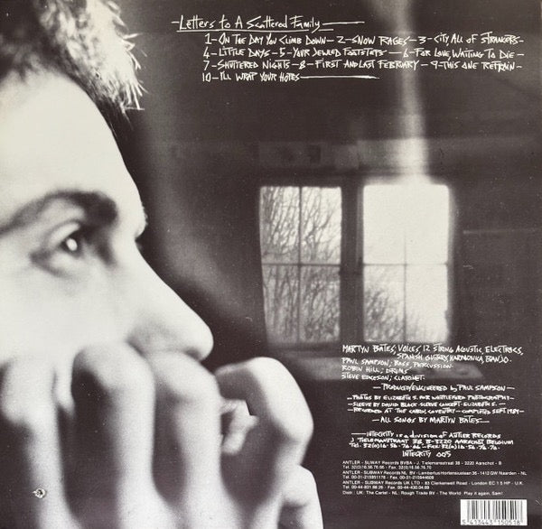 Image of Back Cover of LP - VG+/VG - MARTYN BATES, Letters To A Scattered Family (Integrity; 005, Belgium 1990, Insert, Eyeless In Gaza), Strong VG,  - 2616119C