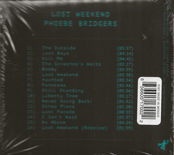 Image of Back Cover of CD - NEW/NEW - PHOEBE BRIDGERS, Lost Weekend (Dead Oceans; DOC400CD, Europe 2026, Gatefold Card Sleeve, Booklet), ,  - 3836140E