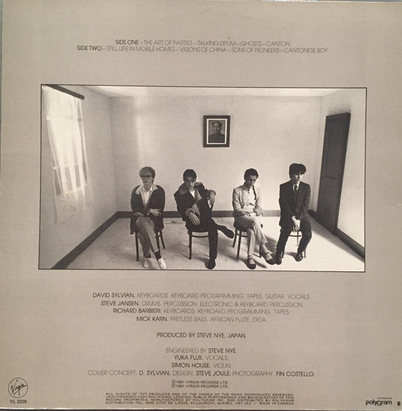 Image of Back Cover of LP - VG+/VG - JAPAN, Tin Drum (Virgin; VL 2226, Canada 1981, Sleeve Printed By DJ), ,  - 2616221C