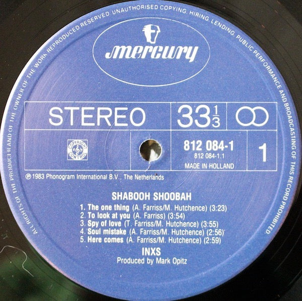 Image of Label Cover of LP - VG/G+ - INXS, Shabooh Shoobah (Mercury; 812 084-1, Europe 1983, Inner), ,  - 2616177C