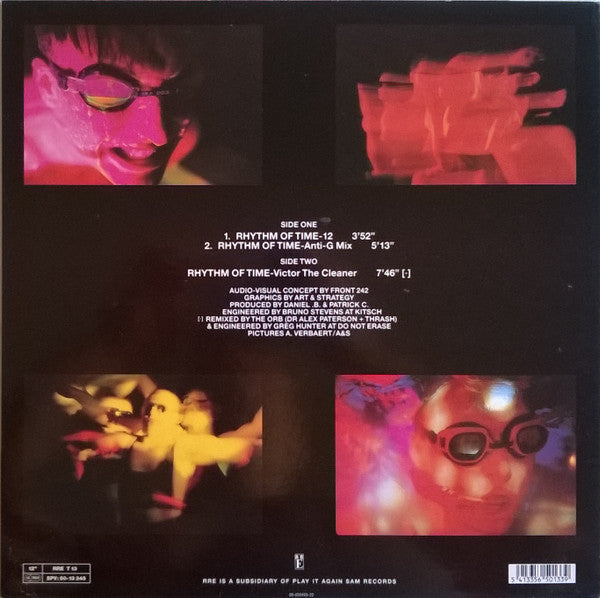 Image of Back Cover of 12" - VG/VG - FRONT 242, Rhythm Of Time (Red Rhino Europe; RRE T 13, Belgium 1991), ,  - 2626133E