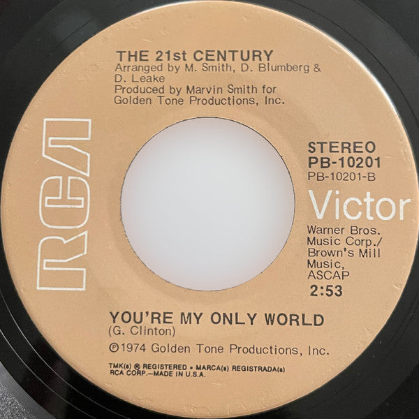 Image of Back Cover of 7" - /G+ - THE 21ST CENTURY, Remember The Rain? / You're My Only World (RCA Victor; PB-10201, US 1974), Marks on disc. WOL,  - 2626154E
