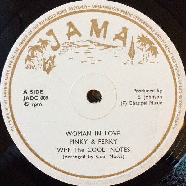Image of Front Cover of 12" - /VG - PINKY & PERKY (2) WITH THE COOL NOTES, Woman In Love (Jama; JADC 009, UK ), ,  - 2646162S