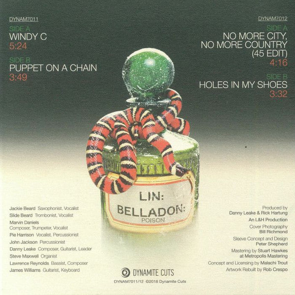 Image of Back Cover of 2x7" - EX/EX - 100% PURE POISON, Wendy C Collection (Dynamite Cuts; DYNAM7011, UK 2018 Reissue, Picture Sleeve, Limited to 1000 copies), , A. Windy CB. Puppet On A ChainC. No More City%2C No More Country (45 edit)D. Holes In My Shoes - 2626158E
