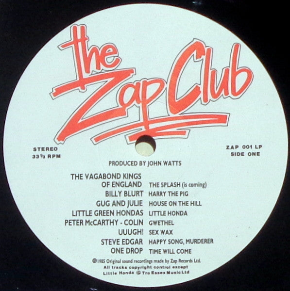Image of Label Cover of LP - VG/VG+ - VARIOUS, Live At The Zap Club (Cabaret Poetry Music) (Zap Records; ZAP 001 LP, UK 1985, Insert, Features Robin "Pop Muzik" Scott), ,  - 2616303C
