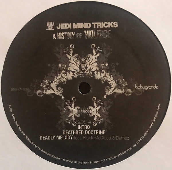 Image of Label Cover of 2xLP - VG/VG+ - JEDI MIND TRICKS, A History Of Violence (Babygrande; BBG-LP-1066, US 2008), Sleeve in opened shrinkwrap, strong VG.,  - 2646180S