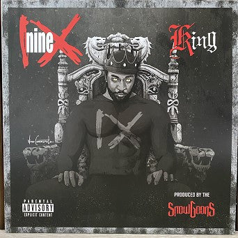 Image of Front Cover of LP - EX/EX - NINE, King (Goon MuSick; GM18-033, USA & Europe 2018, Limited Edition, grey marbled), Opened in shop, still in shrinkwrap.,  - 2646182S