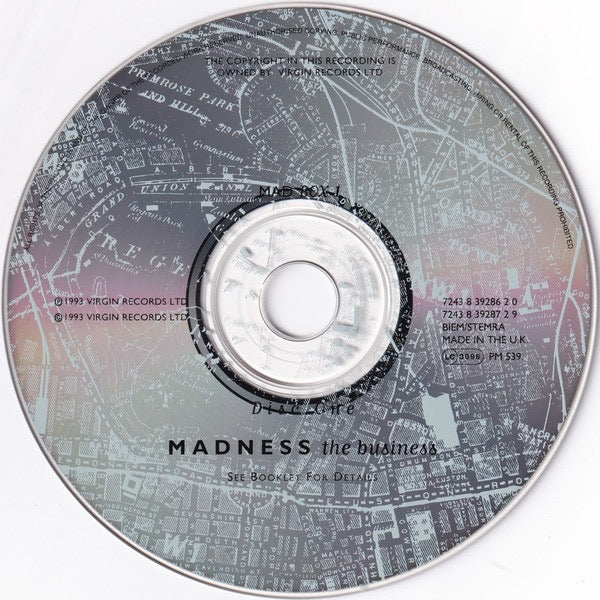 Image of Label Cover of 3xCD - VG+/VG+ - MADNESS, The Business (The Definitive Singles Collection) (Virgin; MADBOX 1, Europe 1993, Box Set, Booklet & Insert), Promo sticker over barcode.,  - 2616366C