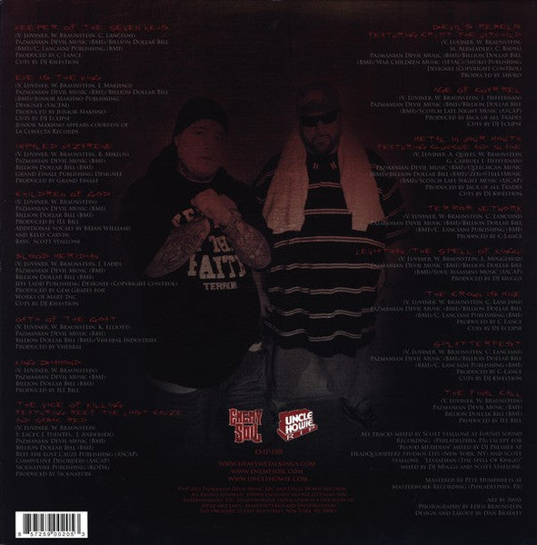 Image of Back Cover of LP - VG+/VG+ - ILL BILL & VINNIE PAZ, Heavy Metal Kings (Enemy Soil; ES-LP-1101, US 2011), ,  - 2646192S