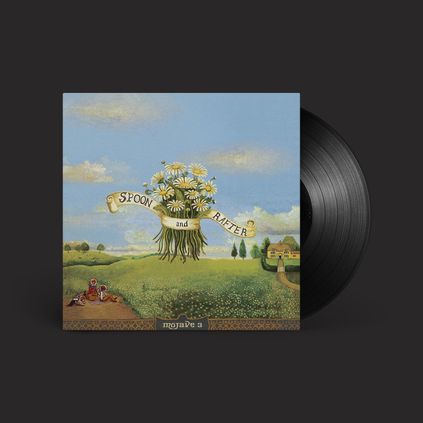 Image of Back Cover of LP - NEW/NEW - MOJAVE 3, Spoon and Rafter (2026 Remaster) (4AD; 4AD0829LP, Europe 2026 Reissue, Black Vinyl), , Never ones to sit still, Spoon and Rafter marked another shift for the band. While still containing echoes of singer-songwriters and alt-country, the record represents a Technicolor expansion of their palette that utilizes electronics, glockenspiels, melodica, and Beatlesque production. And while Mojave 3 had few instances of breaking into mainstream culture, album cuts “Blu