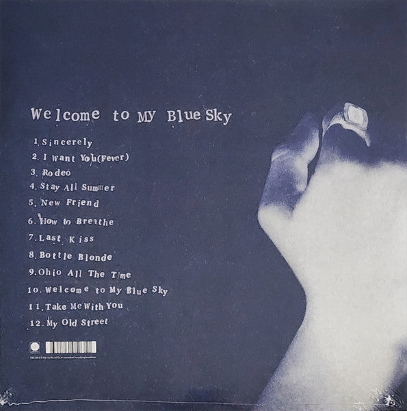 Image of Back Cover of LP - VG+/VG+ - MOMMA, Welcome to My Blue Sky (Polyvinyl Record Company; PRC-503, US 2025, Gatefold, Inner, Poster, Clear Vinyl [Coke Bottle Clear]), Excellent condition, poster and inner included,  - 2626196E