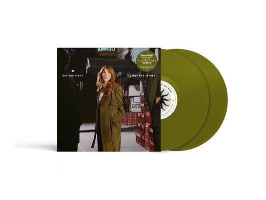 Image of Front Cover of 2xLP - NEW/NEW - CARLY RAE JEPSEN, Day and Night (Interscope; 5796667, Europe 2026, Translucent Forest Green Vinyl, Alternative Artwork), , Carly Rae Jepsen returns with a new double album "Day and Night" on September 18th. Across 24 songs, the record dreams up a world lavish enough to hold the full expanse of her identity. The lead single “On Wires” surges with urgency, capturing the dizzying pull of desire. “It’s about wanting someone so badly you can barely get through the motions