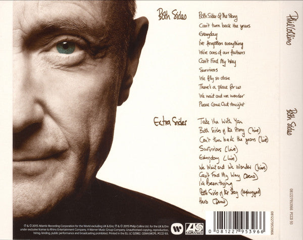 Image of Back Cover of 2xCD - VG+/VG+ - PHIL COLLINS, Both Sides (Atlantic; 081227953966 PCCD93, UK & Europe 2016), ,  - 2656149S
