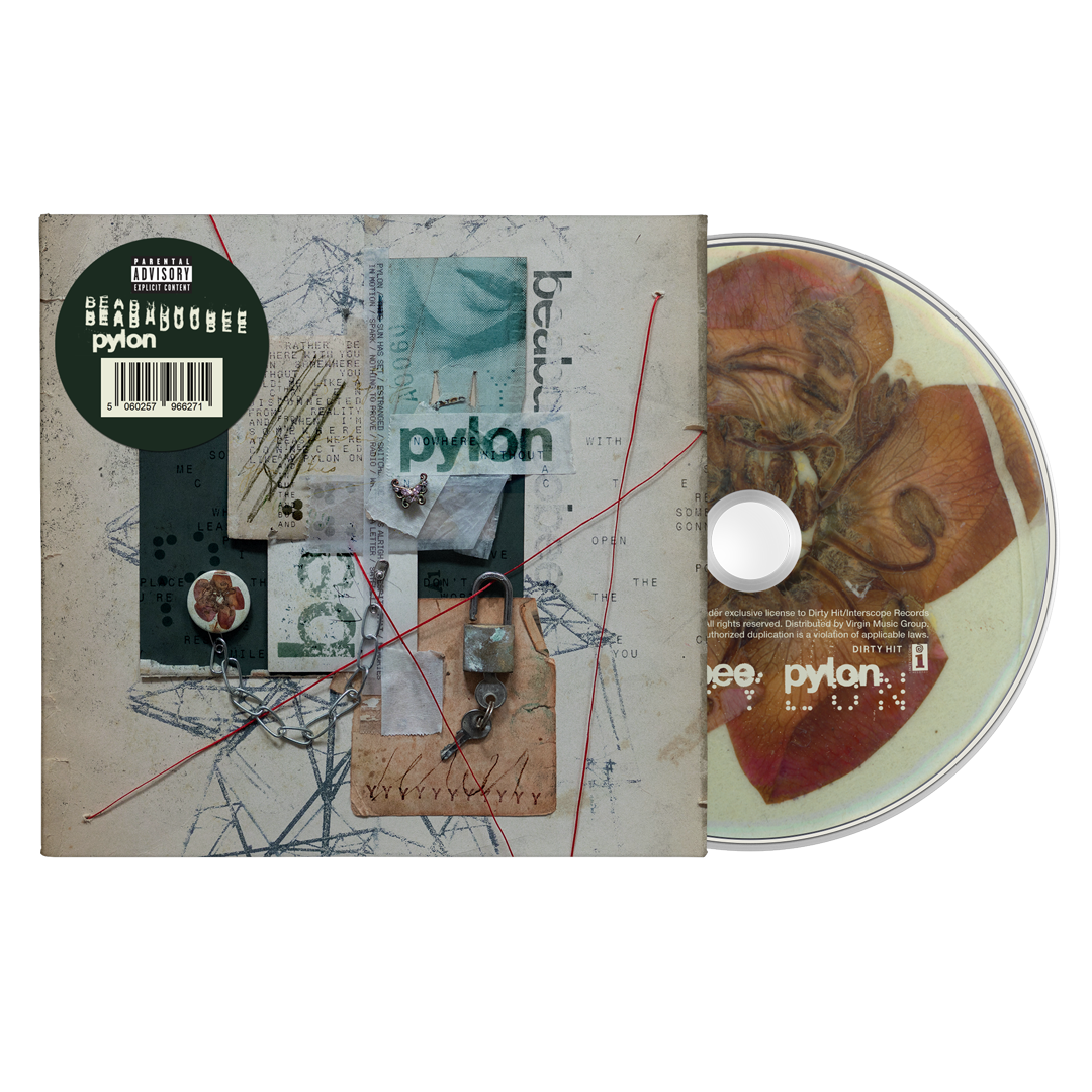 Image of Back Cover of CD - NEW/NEW - BEABADOOBEE, Pylon (Dirty Hit; 5060257966271, Europe 2026, Digipak), , beabadoobee returns with her 4th studio album 'Pylon’.Written on the road whilst supporting the acclaimed and chart topping ‘This Is How Tomorrow Moves’ and crafted with collaborators including Hayley Williams, Turnstile’s Brendan Yates, Chino Moreno of Deftones and Pinegrove’s Evan Stephens Hall, ‘Pylon’ touches on classic grunge, midwest emo and ‘90s radio rock, zeroing in on a sound that is both 
