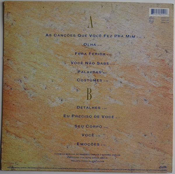 Image of Back Cover of LP - VG/VG - MARIA BETH NIA, As Can  es Que Voc  Fez Pra Mim (Philips; 518 214-1, Brazil 1993, Inner), Record has small area of fogging towards edge of side one. Sleeve has very lightly bumped corners,  - 2616390C