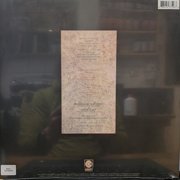 Image of Back Cover of LP - NEW/NEW - WHITESNAKE, 1987 (Craft Recordings; 00888072775268, Europe 2026 Reissue, Inner, Black Vinyl), , Released in 1987, Whitesnake is the breakthrough album from Whitesnake. Featuring  Here I Go Again,   Is This Love,  and  Still of the Night,  and driven by David Coverdale and John Sykes, this edition is pressed on 180g vinyl delivering arena-ready hooks, polished power, and one of hard rock s defining releases. - 3916218C