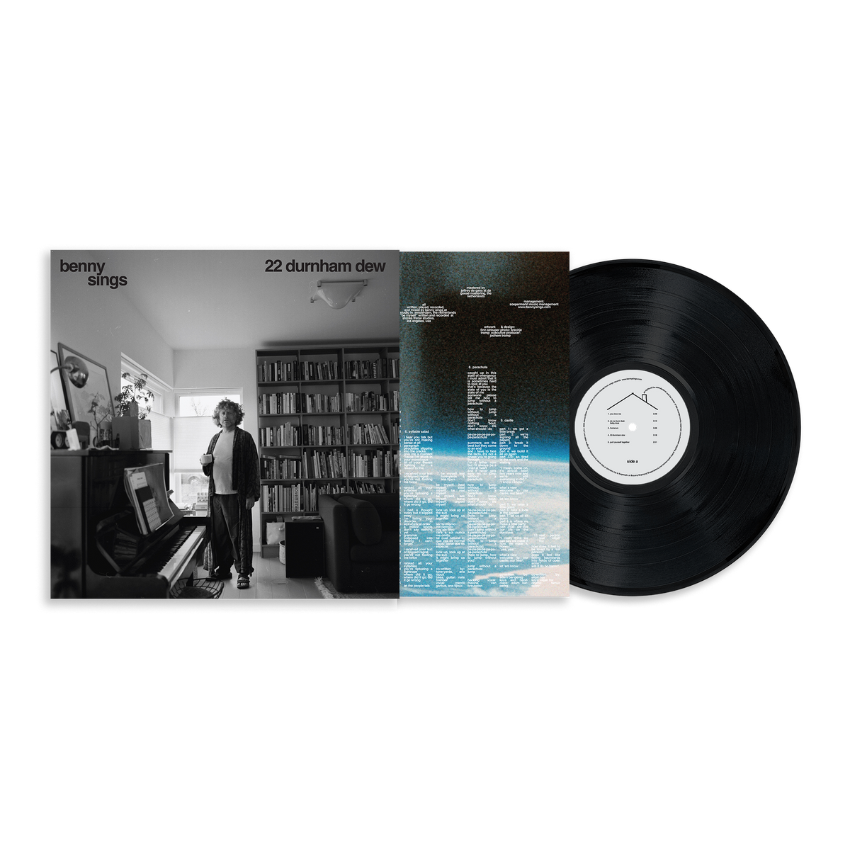 Image of Back Cover of LP - NEW/NEW - BENNY SINGS, 22 Durnham Dew (Stones Throw Records; STH2529LP, UK 2026, Inner, SIGNED, Black Vinyl), , After decades of touring and recording, Benny has embraced a more grounded, family-focused lifestyle. 22 Durnham Dew was created with and about his immediate family, featuring contributions from both his wife and daughter. Across its songs, Benny reflects on fatherhood, family life, and the everyday moments of adulthood. Long celebrated as one of the most distinctive vo