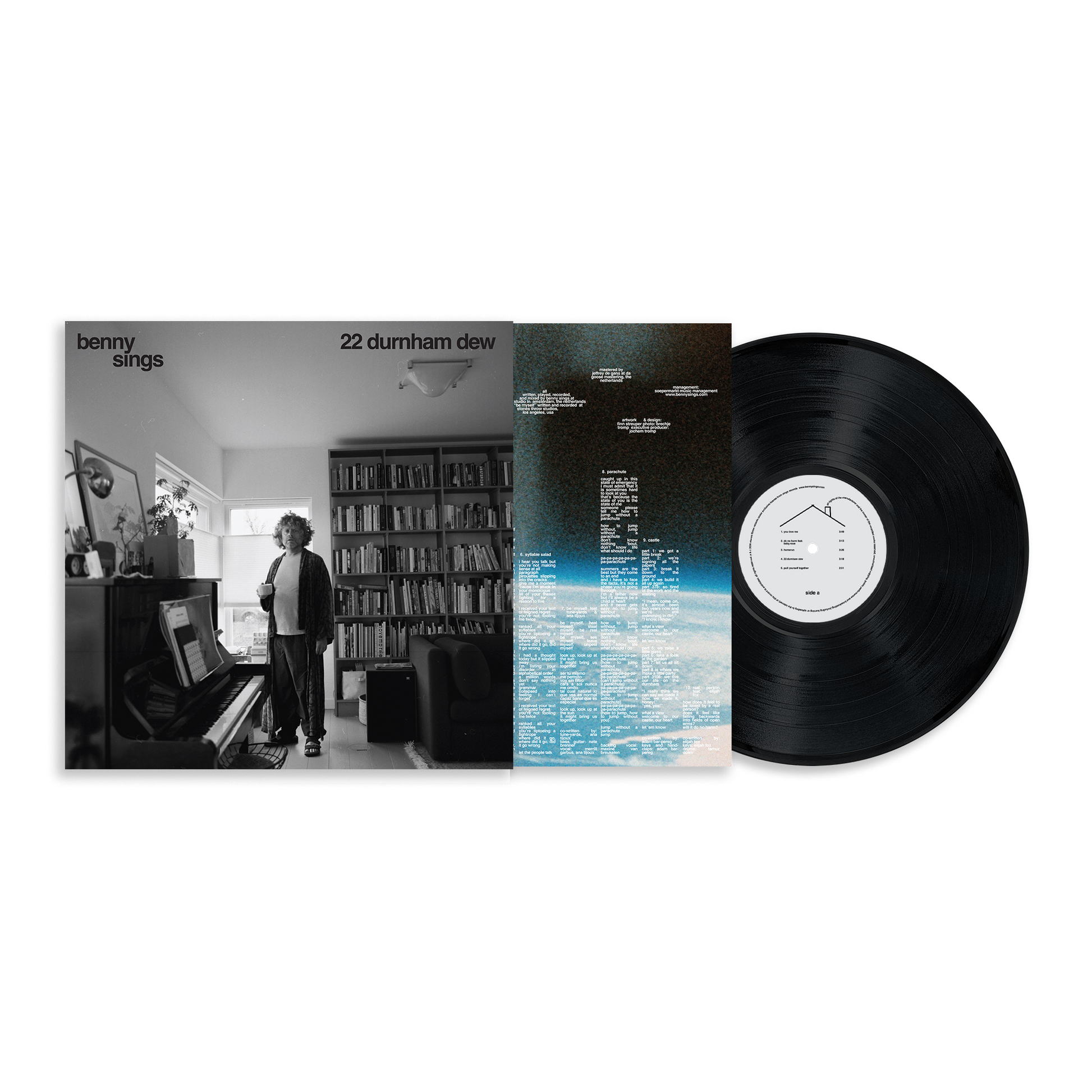 Image of Back Cover of LP - NEW/NEW - BENNY SINGS, 22 Durnham Dew (Stones Throw Records; STH2529LP, UK 2026 Reissue, Black Vinyl), , After decades of touring and recording, Benny has embraced a more grounded, family-focused lifestyle. 22 Durnham Dew was created with and about his immediate family, featuring contributions from both his wife and daughter. Across its songs, Benny reflects on fatherhood, family life, and the everyday moments of adulthood. Long celebrated as one of the most distinctive voices in