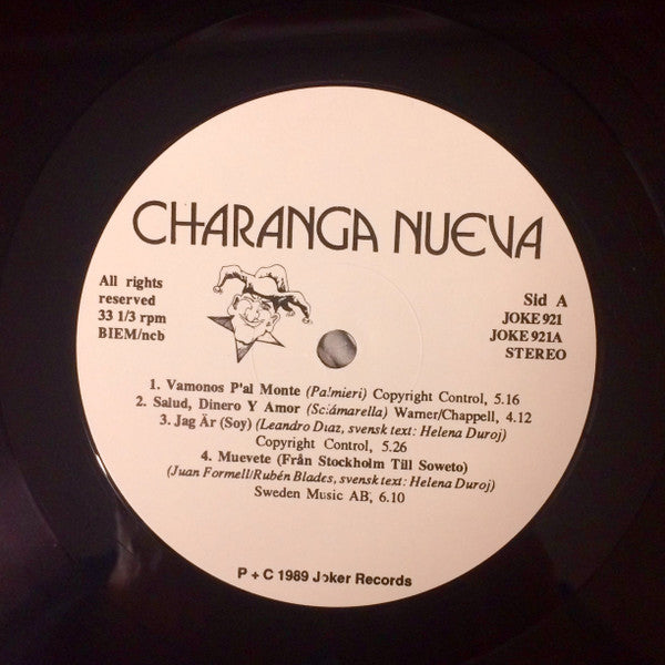 Image of Label Cover of LP - VG/VG+ - CHARANGA NUEVA, Charanga Nueva (Joker Records; JOKE 921, Sweden 1989, Picture Sleeve, Insert), ,  - 2626171E