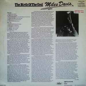 Image of Back Cover of LP - VG/VG - MILES DAVIS, The Birth Of The Cool (Capitol Records; CAPS 1024, UK 1978 Reissue), ,  - 2646241S
