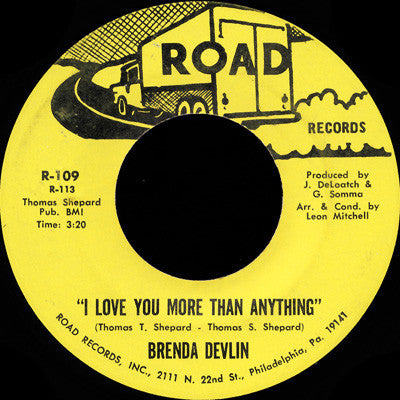 Image of Back Cover of 7" - /G+ - BRENDA DEVLIN, Were You Ever Lonely / I Love You More Than Anything (Road Records; R-109, US 1968), Some marks and scuffs. Deeper mark clicks for a couple of rotations on A-side,  - 2616435C