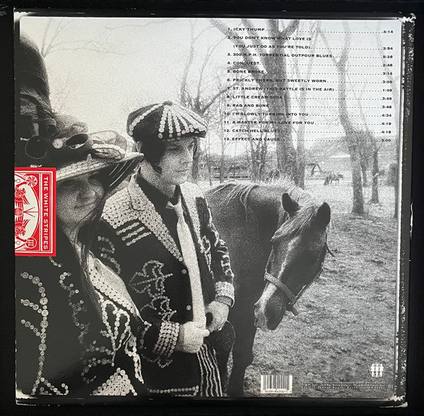 Image of Back Cover of LP - VG/VG+ - THE WHITE STRIPES, Icky Thump (Third Man Records; TMR-500, US 2022 Reissue, Stickered Gatefold Sleeve, Insert, 180 Gram Vinyl), Sleeve has a couple of light corner bumps, Sticker broken at gatefold. ,  - 2616466C