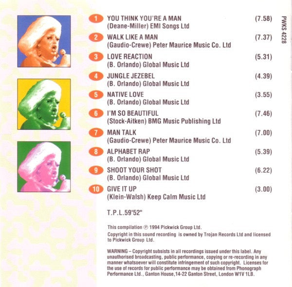 Image of Back Cover of CD - VG+/VG+ - DIVINE, The Cream Of Divine (Pickwick Records; PWKS 4228, UK 1994, Jewel Case), ,  - 2616453C