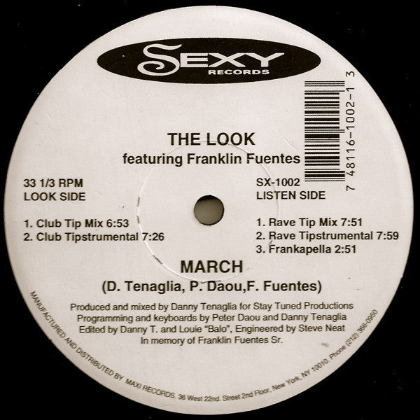 Image of Front Cover of 12" - /VG+ - THE LOOK FEATURING FRANKLIN FUENTES, March (Sexy Records; SX-1002, US 1994, Plain Sleeve), ,  - 2646266S