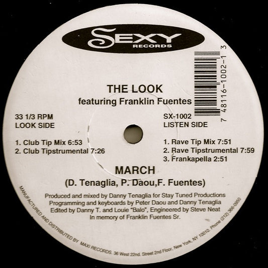 Image of Front Cover of 12" - /VG+ - THE LOOK FEATURING FRANKLIN FUENTES, March (Sexy Records; SX-1002, US 1994, Plain Sleeve), ,  - 2646266S