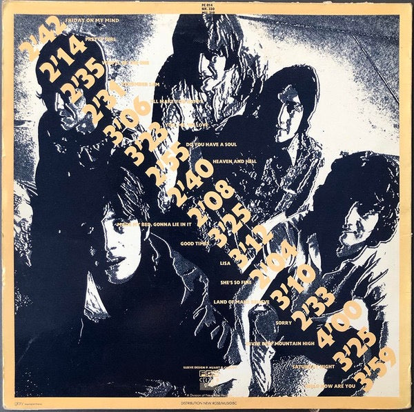 Image of Back Cover of LP - VG/G+ - THE EASYBEATS, Friday On My Mind (Fan Club Red Labels; FC 014, France 1985, Inner), Light hairlines only ,  - 2616472C