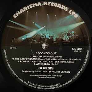 Image of Label Cover of 2xLP - VG/VG - GENESIS, Seconds Out (Charisma; GE 2001, UK 1977, Gatefold, Inner With Square Corners), a few hairlines, Edge and Ring Wear,  - 2646271S