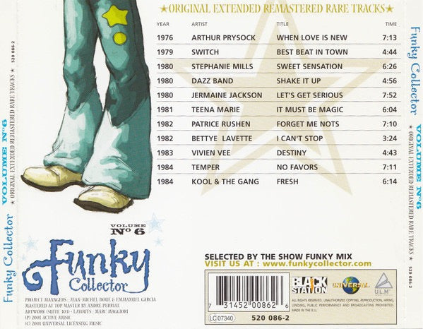 Image of Back Cover of CD - VG+/VG+ - VARIOUS, Funky Collector - Volume N 6 (Airplay Records; 520 086-2, France 2001, Jewel Case), ,  - 2616549C