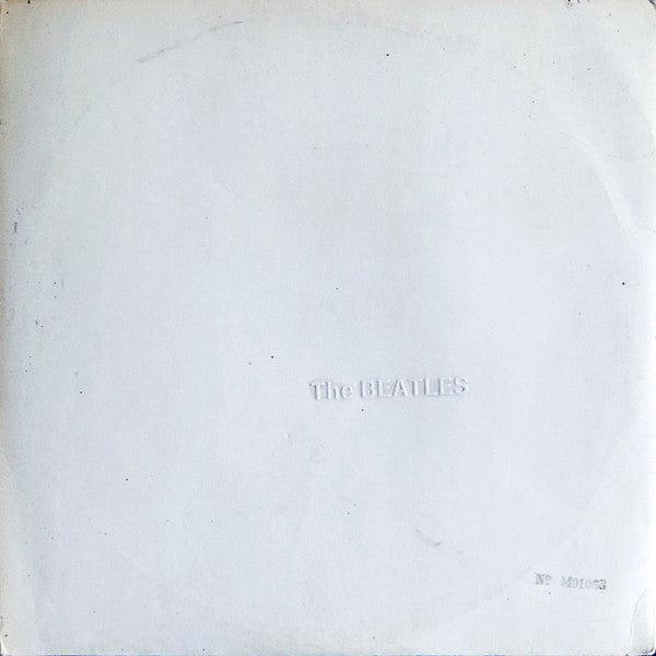 Image of Front Cover of 2xLP - VG/VG+ - THE BEATLES, The White Album (Apple; PCS 7067/8, UK 1968, Numbered Gatefold, Top Opening, NO Black Inners, Poster & 4 Prints, Stereo, EMI Recording On All Labels), No. 0596791, lovely LPs, only a few feint hairlines, clean labels, minimal edge wear & a few edge creases, McCarntney photo card has some residue on it, poster intact and clean,  - 2646314S