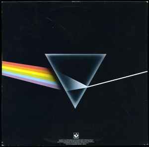 Image of Back Cover of LP - VG/VG - PINK FLOYD, The Dark Side Of The Moon (Harvest; SMAS-11163, Canada 1973, Gatefold, 2 Posters, No Stickers, 'Mfd. in Canada under license by Capitol Records (Canada) Ltd.' on bottom of labels), Strong VG -  a few hairlines, light edge & ring wear, posters clean & intact,  - 2646304S