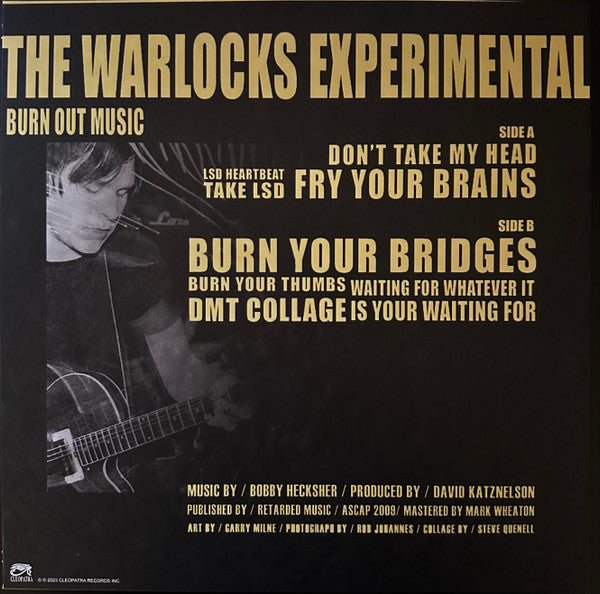 Image of Back Cover of LP - VG+/VG+ - THE WARLOCKS, EXP (Experimental Burnout Music) (Cleopatra; CLO 3005, US 2023 Reissue, Limited Edition, Reissue, Gold vinyl), Still In Opened Shrinkwrap,  - 2726040E