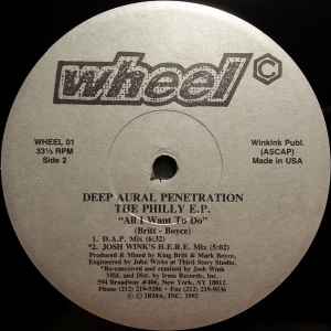 Image of Back Cover of 2x12" - VG/VG - DEEP AURAL PENETRATION, The Philly E.P. (Wheel Records; WHEEL 01, US 1992, Stickered Plain Sleeve), Still In Opened Shrinkwrap,  - 2746059S