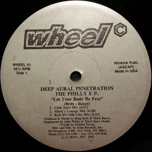 Image of Front Cover of 2x12" - VG/VG - DEEP AURAL PENETRATION, The Philly E.P. (Wheel Records; WHEEL 01, US 1992, Stickered Plain Sleeve), Still In Opened Shrinkwrap,  - 2746059S