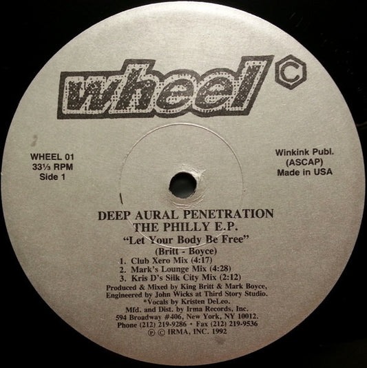 Image of Front Cover of 2x12" - VG/VG - DEEP AURAL PENETRATION, The Philly E.P. (Wheel Records; WHEEL 01, US 1992, Stickered Plain Sleeve), Still In Opened Shrinkwrap,  - 2746059S