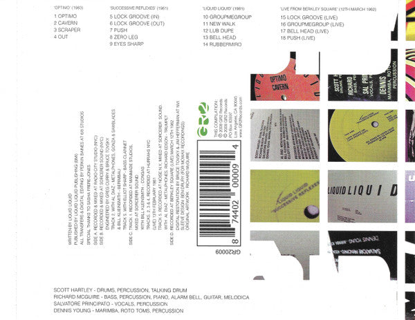 Image of Back Cover of CD - VG+/VG+ - LIQUID LIQUID, Liquid Liquid (GR2 Records; GR20009, US ), ,  - 2656170S