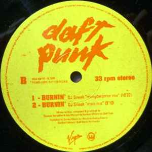 Image of Back Cover of 12" - /VG - DAFT PUNK, Burnin' (Daft Trax; VISA 008197, France & Benelux 1997, Promo), ,  - 2716138C