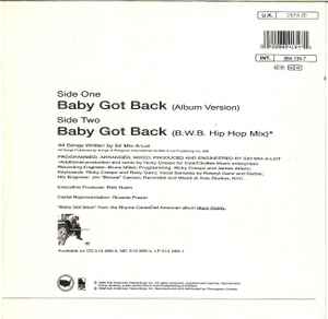 Image of Back Cover of 7" - VG/VG - SIR MIX-A-LOT, Baby Got Back (Def American Recordings; DEFA 20, UK 1992), Light marks. Plays well. Wear to sleeve with large sticker on front,  - 2726085E