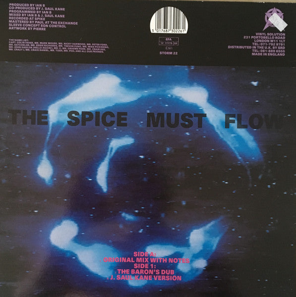 Image of Back Cover of 12" - VG/VG - EON, Spice (Vinyl Solution; STORM 22, UK 1990, Picture Sleeve), ,  - 2716139C